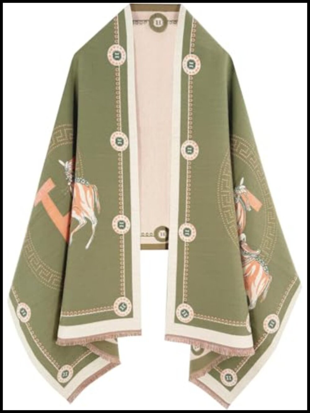 Women's Reversible Pashmina Shawl Wrap Scarf, Soft Acrylic, Gift Idea